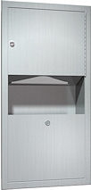 Combination towel dispenser and waste