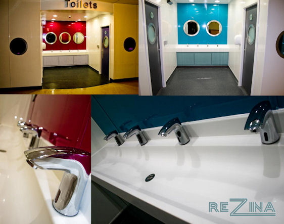 Solid Surface Wash Troughs Rezina model 384